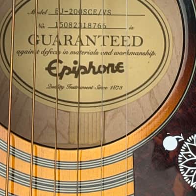 Epiphone EJ200SCE Super Jumbo (2010 - 2020) + Epiphone fitted hard case image 5