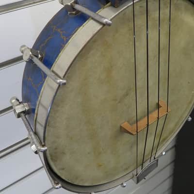 Vintage Pearson Hollywood Banjolele 1930s - Crackle Blue image 4