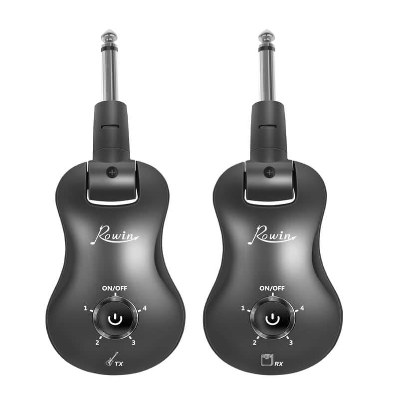 Rowin WS-30 Wireless Guitar System 2.4 GHz Rechargeable 4 Channels Wireless Guitar Transmitter Receiver for Electric Guitar Bass Volin image 1