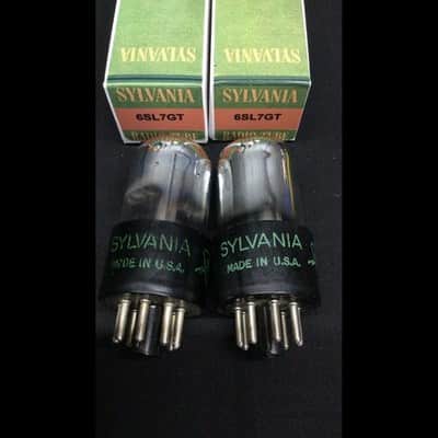 MATCHED PAIR SYLVANIA 6SL7GT Chrome Dome Premium Vintage VACUUM TUBES K.9698 image 1