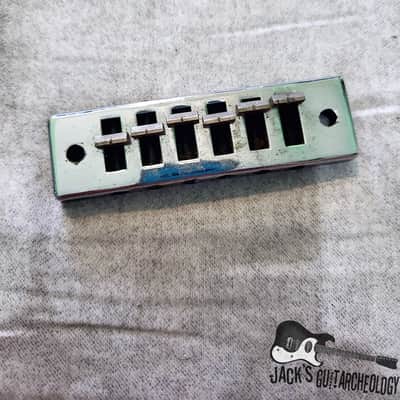 Gibson "Harmonica" Schaller-made Tune-O-Matic Bridge for Marauder, L6S, S-1 (1970s, Chrome) image 2