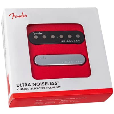 Fender Ultra Noiseless Vintage Telecaster Pickups, Set of 2, Black and Chrome image 1