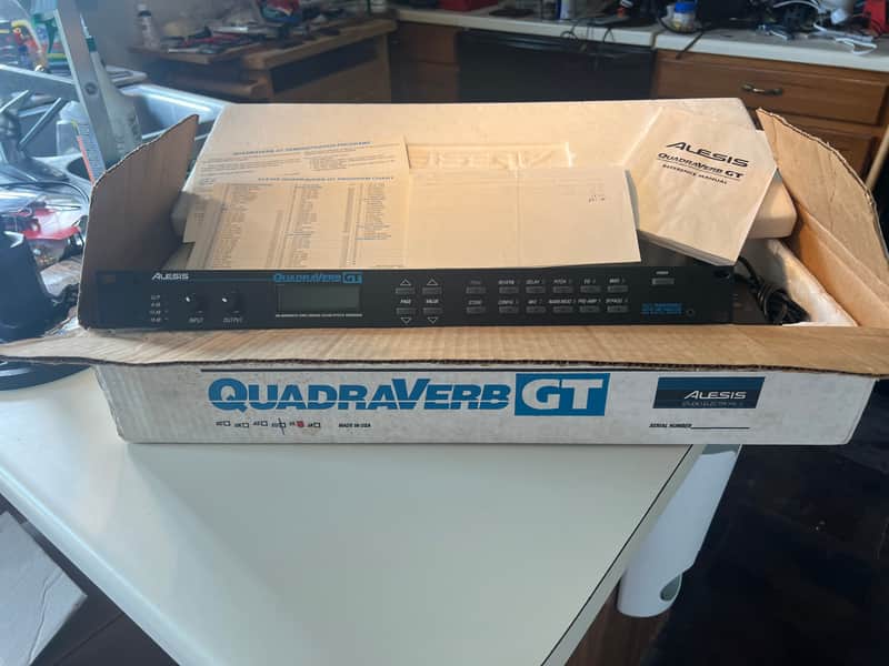 Alesis QuadraVerb GT NOS 20k Bandwidth Simultaneous Guitar Effects Processor with original box, paperwork, power supply and purchase receipt image 1