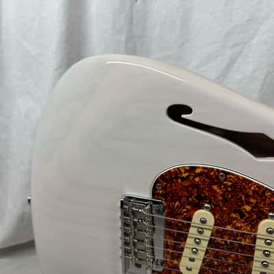 Fender USA Parts Stratocaster Guitar - Deep C shape American Professional II neck on American Professional Thinline Body - White Blonde / Fender neck image 3