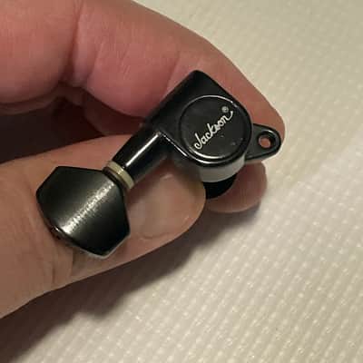 2005 Era Jackson Dinky Guitar Black Reverse Jin Ho Korea Tuners Tuning Pegs 6 In Line image 6