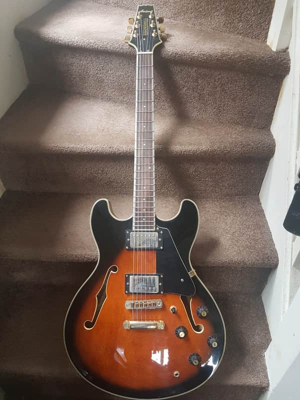 Aria Pro II TA-65 90's Tobacco Sunburst Set Neck Semi Acoustic