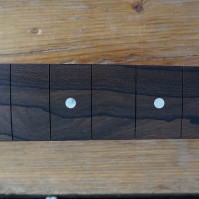 Custom Reverse head Zircote/Pudauk neck left handed fits stratocaster rare 2021 dark brown fretboard image 2