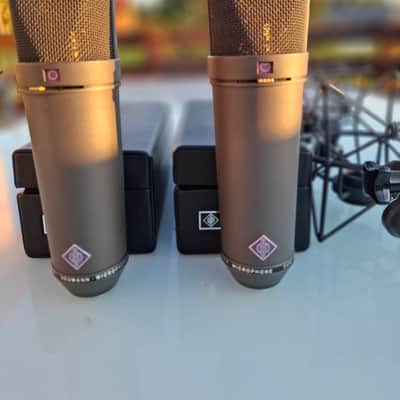 Neumann U 87 Stereo Pair Large Diaphragm Multipattern Condenser Microphone 1967 - 1985 - Matte Black image 6