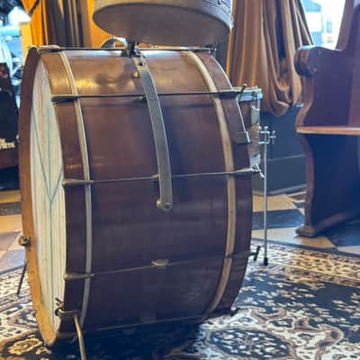 VINTAGE 1940's Leedy Trap Kit in Natural Mahogany - 14x28, 7x11, 9x13 image 6