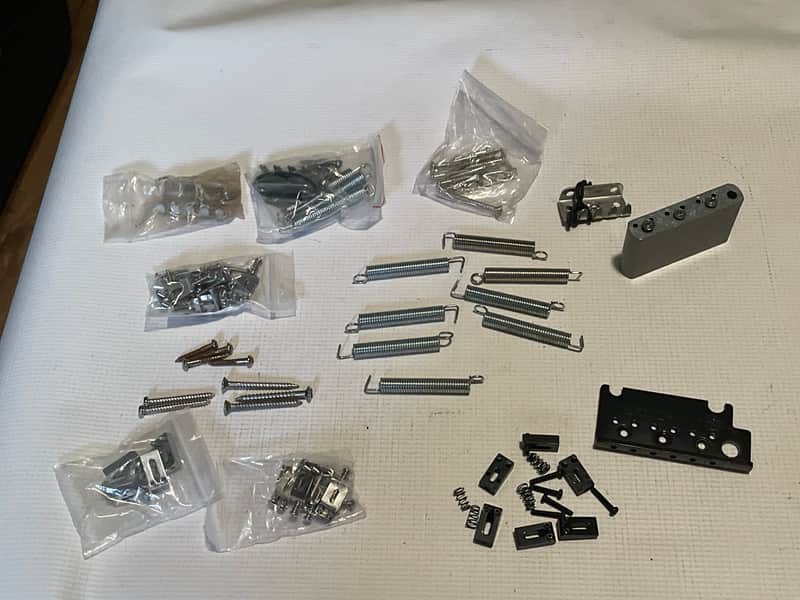 Lot of Fender & Squire Stratocaster Bridge Parts Saddles, Base Plates, ++ image 1
