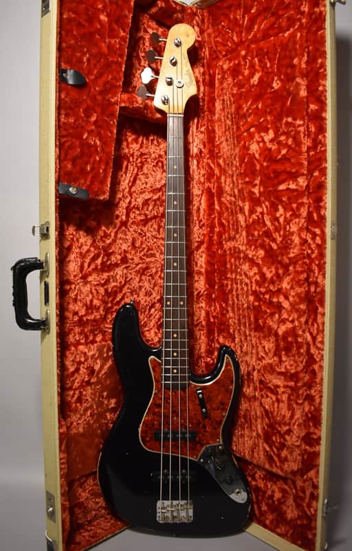 1964 Fender Jazz Bass Black Refin Pre-CBS w/HSC image 1