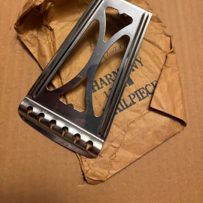 1950s Harmony Acoustic Flat Top Guitar Tailpiece NOS 1711 1940s - Chrome image 1