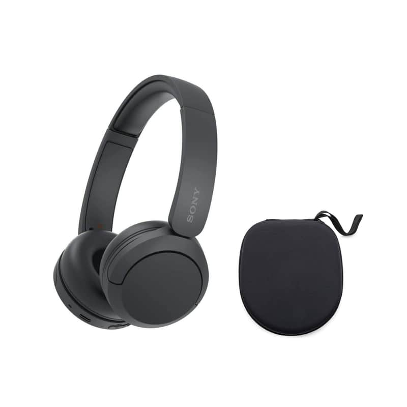 Sony WH-CH520 Wireless Bluetooth On-Ear Headset (Black) with Hard Case image 1