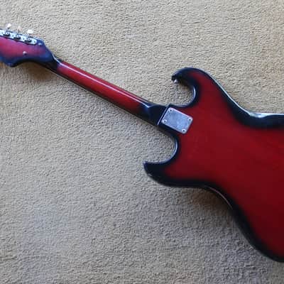 Vintage 1960s Teisco Kawai Wine Red Guitar MIJ Blues Machine Ry Cooder Hound Dog Taylor 2 PU Rare 24.5 scale image 12