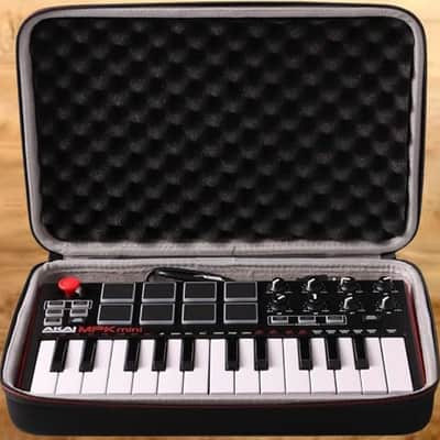 Case Compatible with Akai Professional MPK Mini MK3 / MPK Mini Play MK3 25 Key USB MIDI Keyboard Controller, Black+Gray(Case Only)