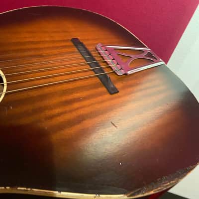 Harmony USA Stella H929 Parlor Guitar Late 1950s Sunburst image 7