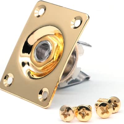Metal 1/4 Output Jack Plate Input Jack Socket for Tele SG Style Electric Guitar Parts Replacement (Gold) image 1