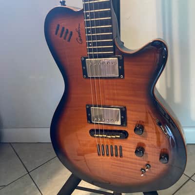 Godin LGX-SA with AA Flame Maple Top synth access - Cognac Burst image 6