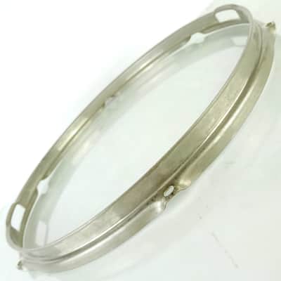 Ludwig 14" Nickel-BRASS 6-Lug Triple-Flange Snare Resonant Drum Rim/Hoop NOB WFL image 6