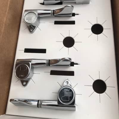 Bass Tuning Machines -   4 In-Line Chrome -w/ bushings and mounting screws image 1