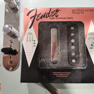 Fender 099-2234-000 Pure Vintage '64 Telecaster Pickup Set 2010s - Chrome / Black image 1