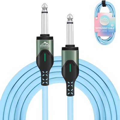 Guitar Cable 10 ft, Guitar AMP Cable, 1/4 Inch TRS Straight to Straight, Amp Cord for Electric Guitar, Bass Guitar, Pro Audio(10 Foot Blue) image 1