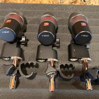 sE Electronics V Beat Supercardioid Dynamic Drum Microphone - 3-Pack w/ V Clamp image 4