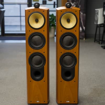 B&W Nautilus 804 Floor Standing Stereo Speakers in Cherry w/ Box & Accessories image 3
