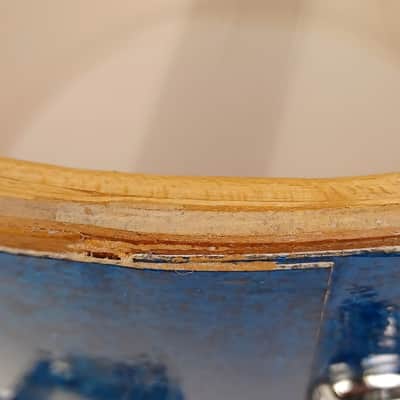 Slingerland 1972 Radio King #111 7x14"Snare Drum Blue Sparkle/Maple Vintage 70s image 15