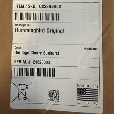 Gibson Hummingbird Original Heritage Cherry Sunburst New Unplayed Auth Dlr 4lbs7oz #003 image 25