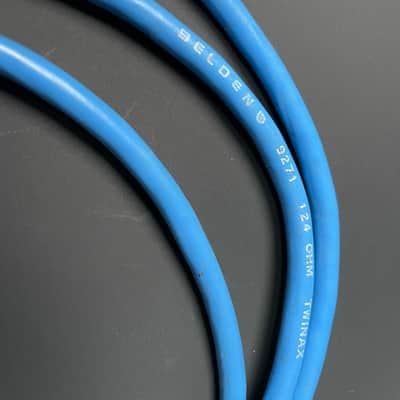 Vintage Belden 9271 Twinax Instrument Cable Blue w/ PJI-047B Connectors image 5