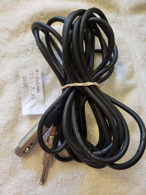 Belden Microphone cable TS to XLRF, 20ft image 1