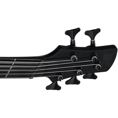 Ibanez SRMS625EX Iron Label 5-String Multi-Scale Bass w/ Bartolini Pickups - Black Flat image 8
