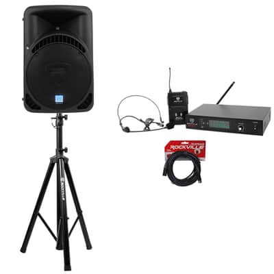 Rockville RPG15BT 15" Active 1000w DJ PA Speaker w Bluetooth+Stand+Headset+Cable image 13