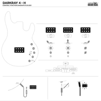 Music Man DarkRay 4 4-String Bass w/ Darkglass Electronics - Starry Night image 15