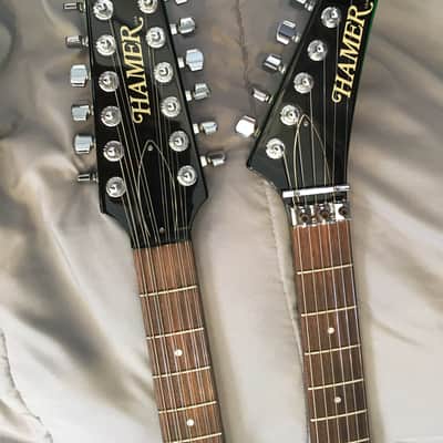 1994 Hamer USA Californian Double Neck 6/12 guitar Trans. Green w/ OHSC image 8
