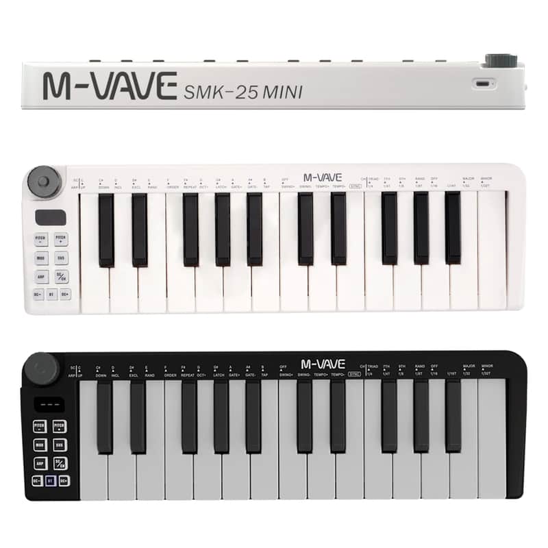 M-vave SMK-25 mini 25 Keys MIDI Keyboard USB/Wireless Connection,price include the import duty for US buyer image 1
