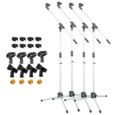 5 Core Mic Stand Floor 4Pc Adjustable 72" Tripod Microphone Stands w Telescoping Boom Arm Bild 2