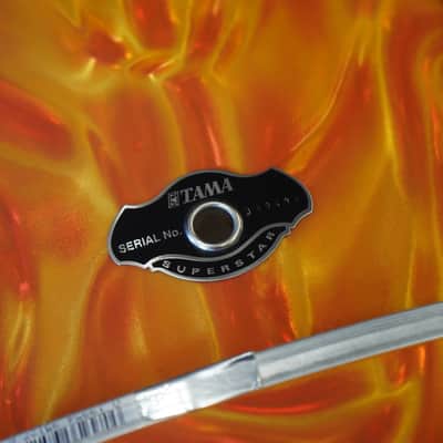 Tama Superstar Series 22" Birch/Basswood Bass Drum w/ Mount - Orange Satin Flame | 18x22" image 8