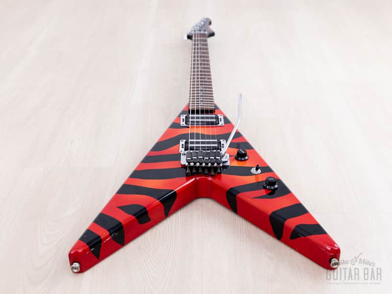 1980s Aria Pro II XX Deluxe Flying V Partscaster Orange With Black