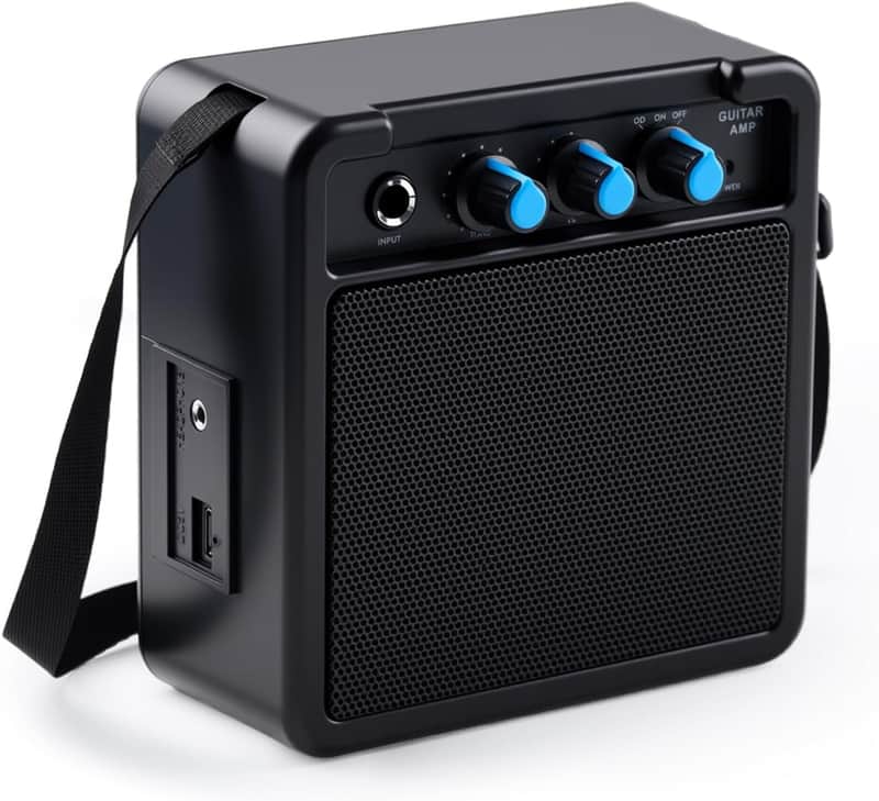Mini Guitar Amp Rechargeable Electric Guitar Amplifer 5W, Clean Overdrive Effects, Portable Small Amp with Headphone Jack for Practice, Black image 1