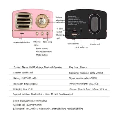 Mini Retro Wireless Speakers Radio USB/TF Card Music Player HIFI image 9