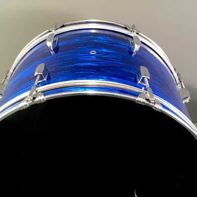 Vintage Custom 3-Piece Drum Set 1970s MIJ Pearl Bass Blue Oyster Pearl Rock Kit 12/16/22 Completely Restored in USA image 3