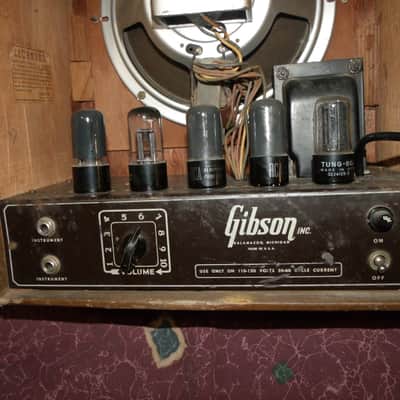 Vintage 1947 Gibson BR-6 Amp 3-prong/caps installed VG image 1