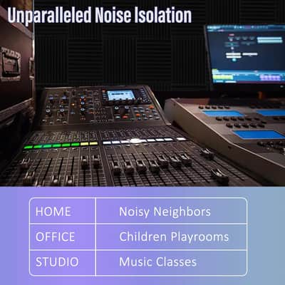 54 Pack Acoustic Foam Panels1 X 12 X 12Inchesï¼Œnoise Absorption And Reduction Fireproof Foam Suitable For Studios, Homes, Recording Studiosï¼Œwith 270Pcs Double-Side Adhesive(Black) image 5