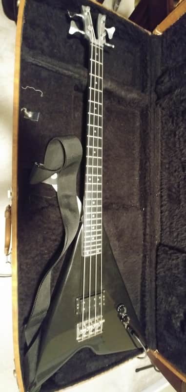 Kramer Aluminium Neck V Bass Late 70's Black image 1