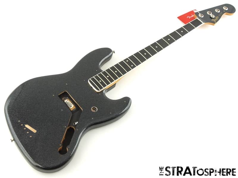 Fender Ltd. Gold Foil Jazz J Bass BODY + NECK Alder Ebony Black Sparkle image 1