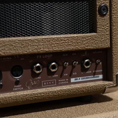 Revv D20 JL Joey Landreth 20/4W Tube Amp Head w/ 1x12 Cab & Speaker Cable –Brown image 9