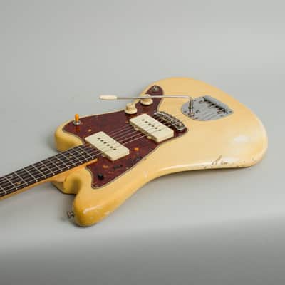 Fender Jazzmaster Solid Body Electric Guitar (1960), ser. #58205, original white Tolex hard shell case. image 7