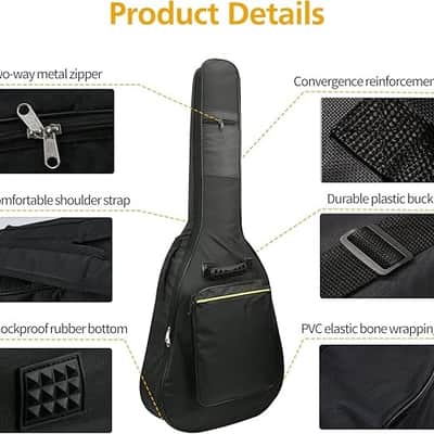 Guitar Bags - 1/2/3 Pack Gig Bags, 38-41 Inch Electric & Acoustic Guitar Case, Waterproof Oxford, Two Pockets image 3